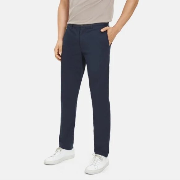 Theory Navy Blue Haydin Cotton Twill Pant - Picture 1 of 9